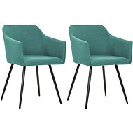 Dining chairs 2 pcs green textile - Dining Chair