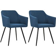 Dining chairs 2 pcs blue textile - Dining Chair