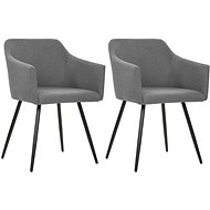 Dining chairs 2 pcs light gray textile - Dining Chair