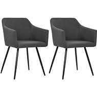 Dining chairs 2 pcs dark gray textile - Dining Chair
