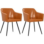 Dining chair 2 pcs brown faux leather - Dining Chair