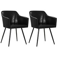 Dining chair 2 pcs black faux leather - Dining Chair