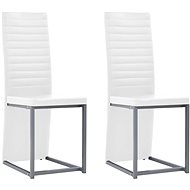 Dining chair 2 pcs white faux leather - Dining Chair