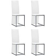 Dining chair 4 pcs white faux leather - Dining Chair
