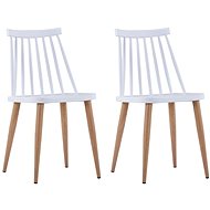 Dining chairs 2 pcs white plastic - Dining Chair