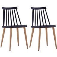 Dining chairs 2 pcs black plastic - Dining Chair