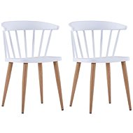 Dining chairs 2 pcs white plastic - Dining Chair