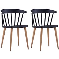 Dining chairs 2 pcs black plastic - Dining Chair