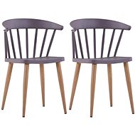 Dining chairs 2 pcs gray plastic - Dining Chair