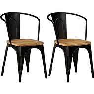 Dining chairs 2 pcs black solid mango wood - Dining Chair