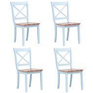 Dining chairs 4 pcs gray and light wood solid rubber tree - Dining Chair