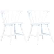 Dining chair 2 pcs white solid rubber tree - Dining Chair