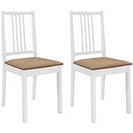 Jedálenské stoličky s poduškami 2 ks biele masívne drevo - Jedálenská stolička