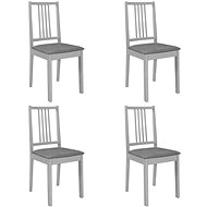 Dining chair with cushions 4 pcs gray solid wood - Dining Chair
