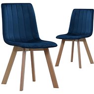 Dining chairs 2 pcs blue velvet - Dining Chair