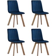 Dining chairs 4 pcs blue velvet - Dining Chair