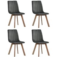 Dining chairs 4 pcs gray velvet - Dining Chair