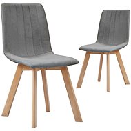 Dining chairs 2 pcs light gray textile - Dining Chair