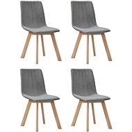 Dining chairs 4 pcs light gray textile - Dining Chair