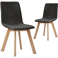 Dining chairs 2 pcs dark gray textile - Dining Chair