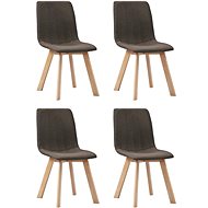 Dining chairs 4 pcs brown textile - Dining Chair