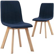 Dining chairs 2 pcs blue textile - Dining Chair