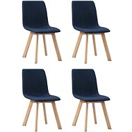 Dining chairs 4 pcs blue textile - Dining Chair