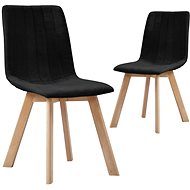 Dining chairs 2 pcs black textile - Dining Chair