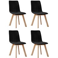 Dining chairs 4 pcs black textile - Dining Chair