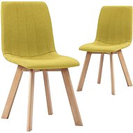 Dining chairs 2 pcs yellow textile - Dining Chair