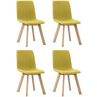 Dining chairs 4 pcs yellow textile - Dining Chair