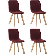 Dining chairs 4 pcs burgundy textile - Dining Chair