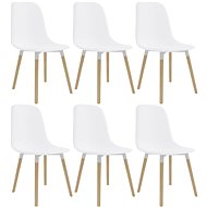 Dining chairs 6 pcs white plastic - Dining Chair