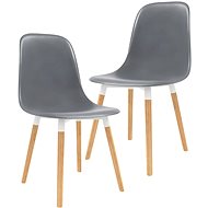 Dining chair 2 pcs gray plastic - Dining Chair
