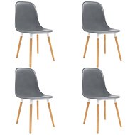 Dining chair 4 pcs gray plastic - Dining Chair