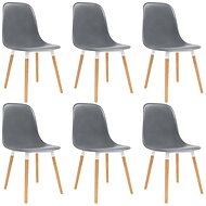 Dining chair 6 pcs gray plastic - Dining Chair