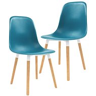 Dining chairs 2 pcs turquoise plastic - Dining Chair