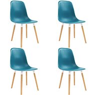 Dining chairs 4 pcs turquoise plastic - Dining Chair