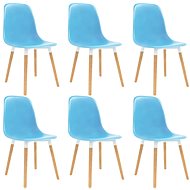 Dining chair 6 pcs blue plastic - Dining Chair