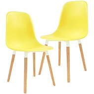 Dining chair 2 pcs yellow plastic - Dining Chair
