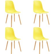Dining chair 4 pcs yellow plastic - Dining Chair