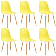 Dining chair 6 pcs yellow plastic - Dining Chair