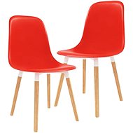 Dining chair 2 pcs red plastic - Dining Chair