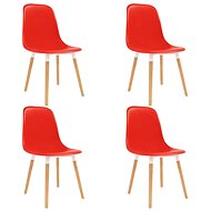 Dining chair 4 pcs red plastic - Dining Chair