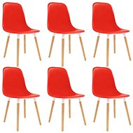 Dining chair 6 pcs red plastic - Dining Chair
