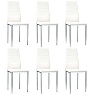 Dining chair 6 pcs white faux leather - Dining Chair