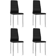 Dining chair 4 pcs black faux leather - Dining Chair