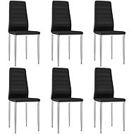 Dining chair 6 pcs black faux leather - Dining Chair