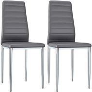 Dining chair 2 pcs gray faux leather - Dining Chair