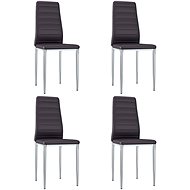 Dining chair 4 pcs brown faux leather - Dining Chair
